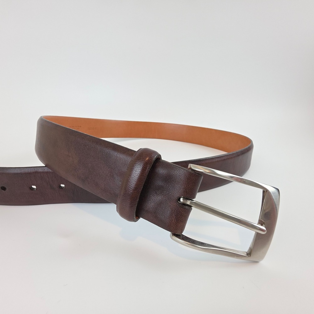 Martin Dingman Mens Brown Italian Calfskin Leather Belt Size 36 Made in USA